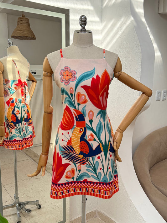 Vestido Juliana - Barrado bege