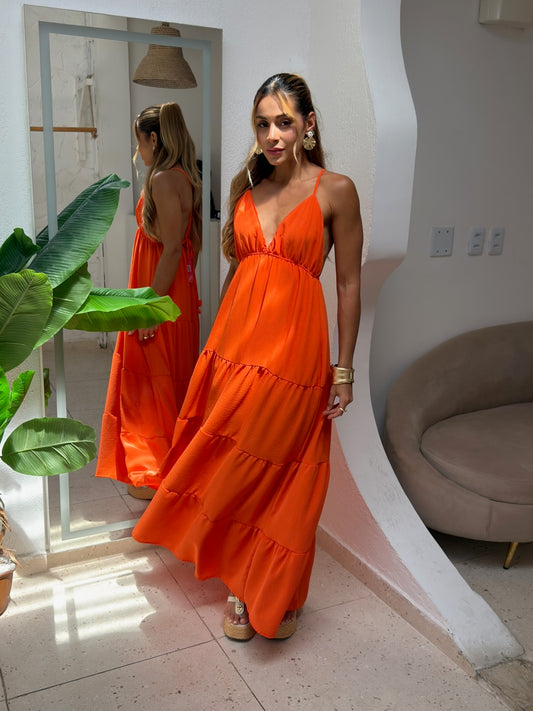 Vestido Sulamita - Laranja