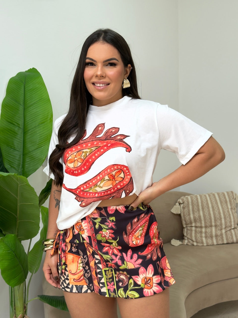 Short Saia Mia - Floral mistico