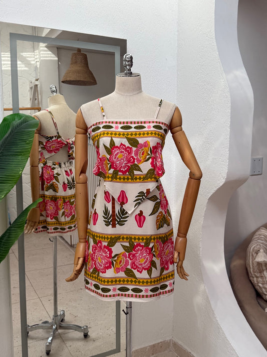 Vestido Mica - Floral branco