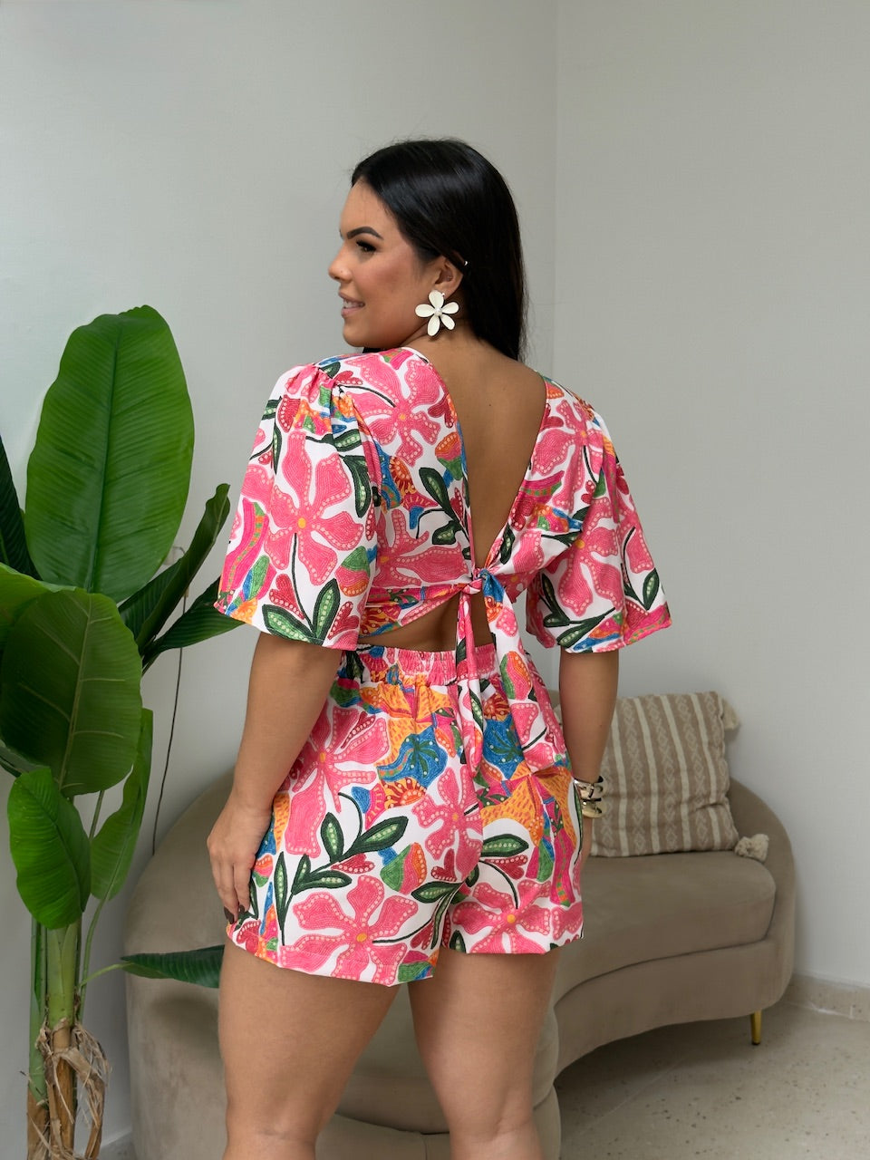 Conjunto Flavia - Flor bordada