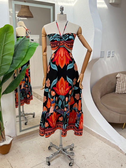 Vestido Agnes - Barrado preto