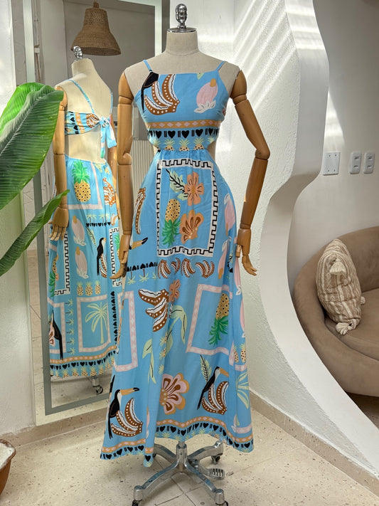 Vestido Targino - Azul