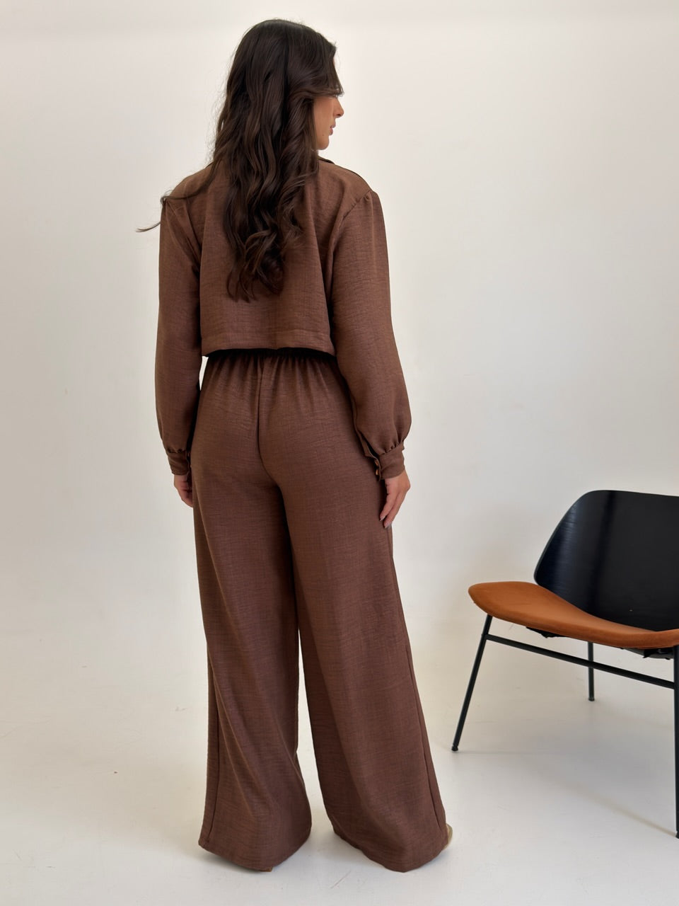 Camisa Cropped Emily - Marrom