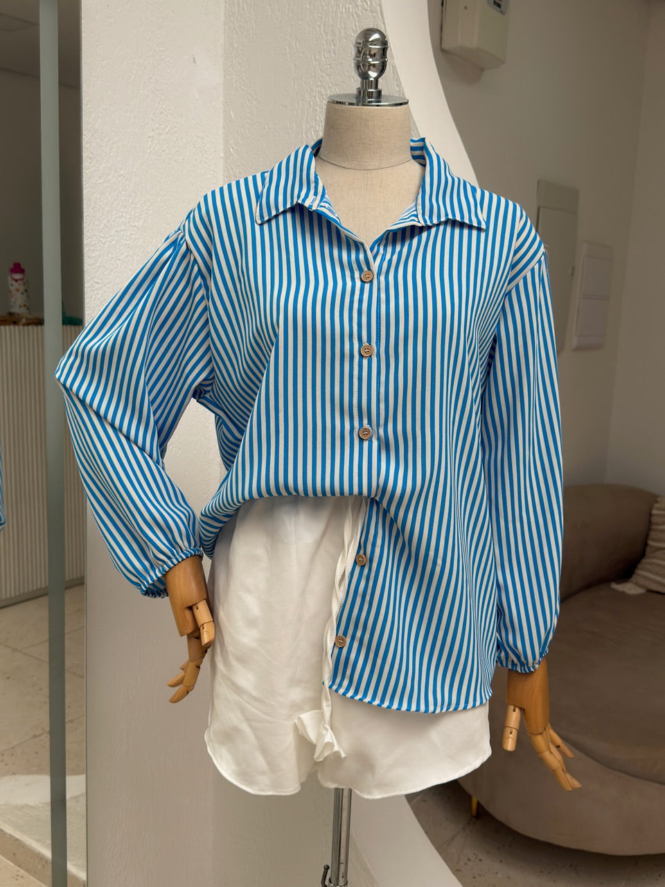Camisa Bianca - Listra azul