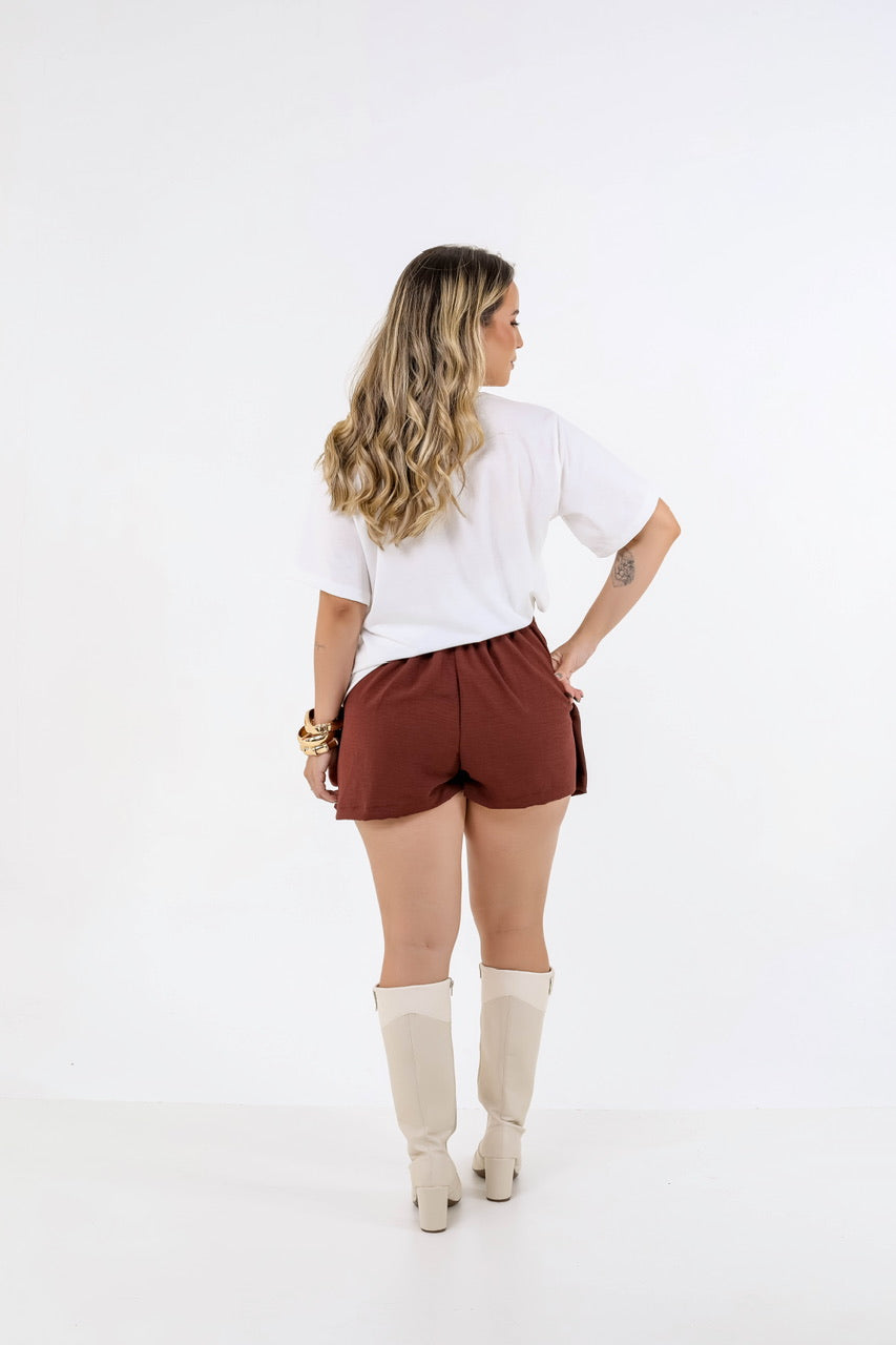 Short saia Melinda - Marrom