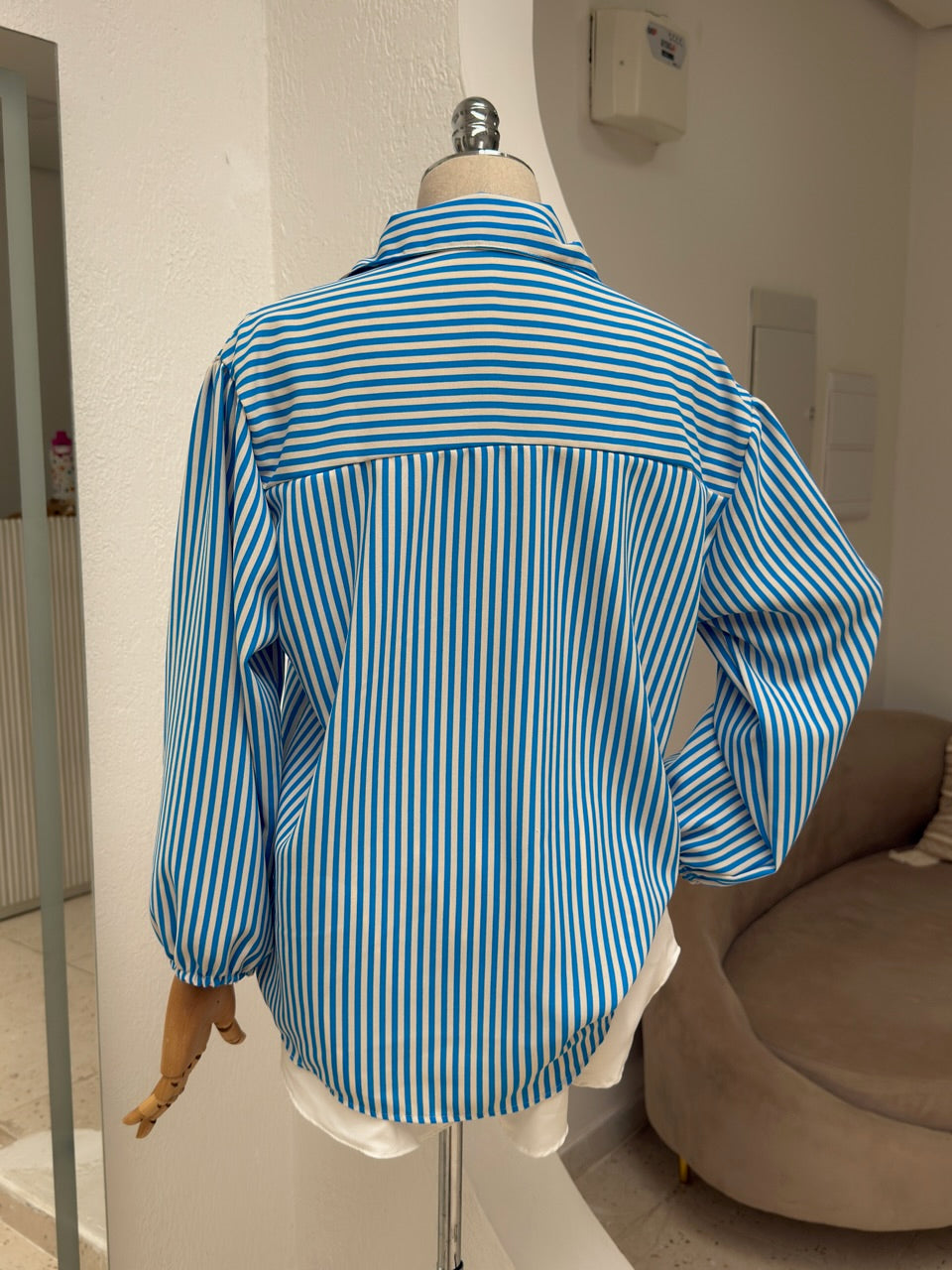 Camisa Bianca - Listra azul