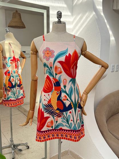 Vestido Juliana - Barrado bege