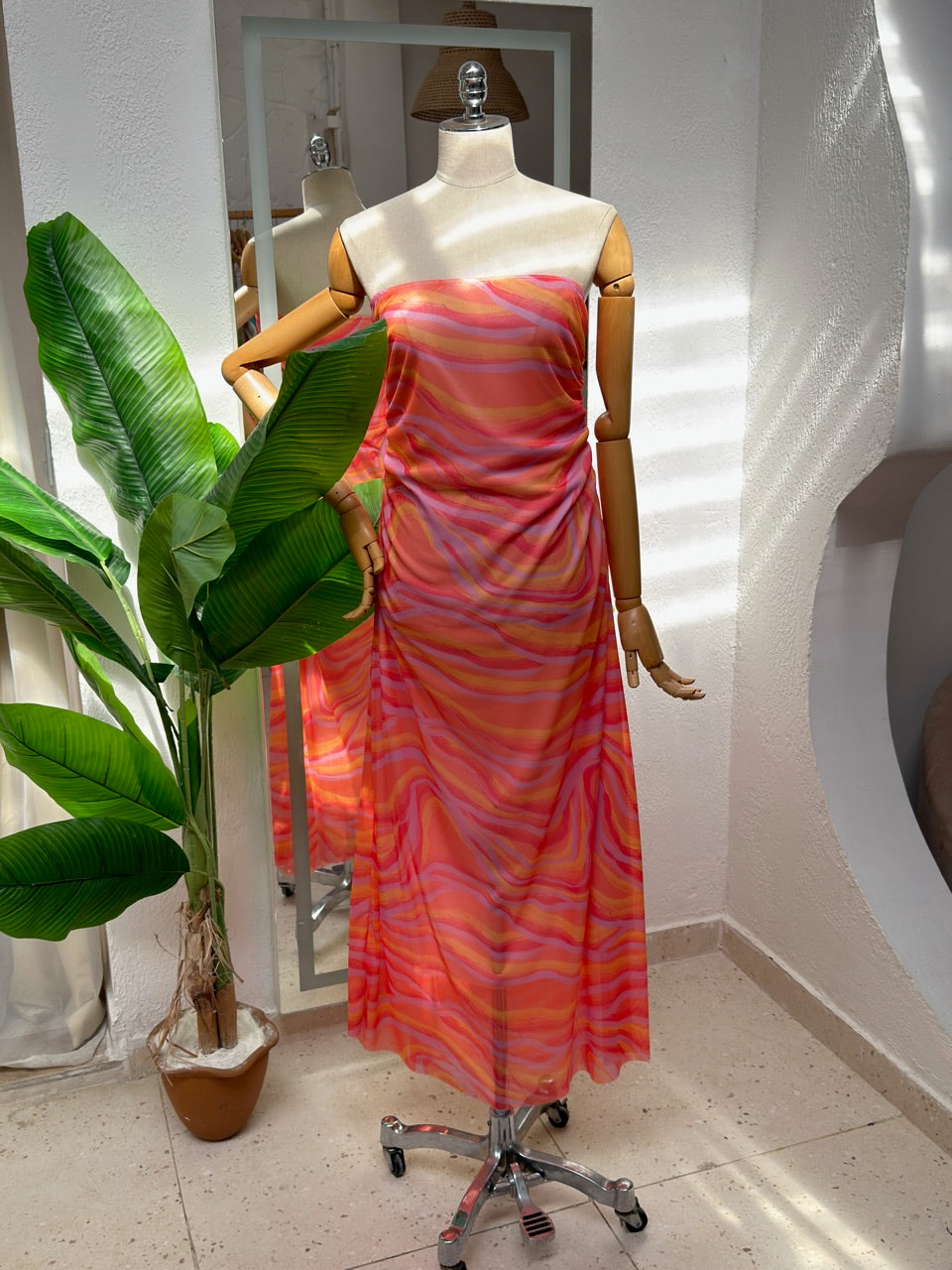 Vestido Valéria - Laranja Ondas