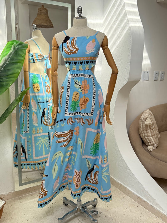 Vestido Targino - Azul