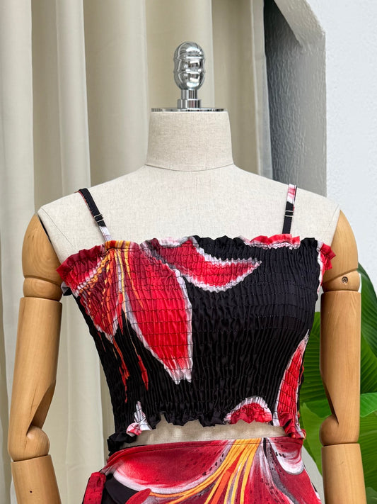 Cropped Lia - Floral preto