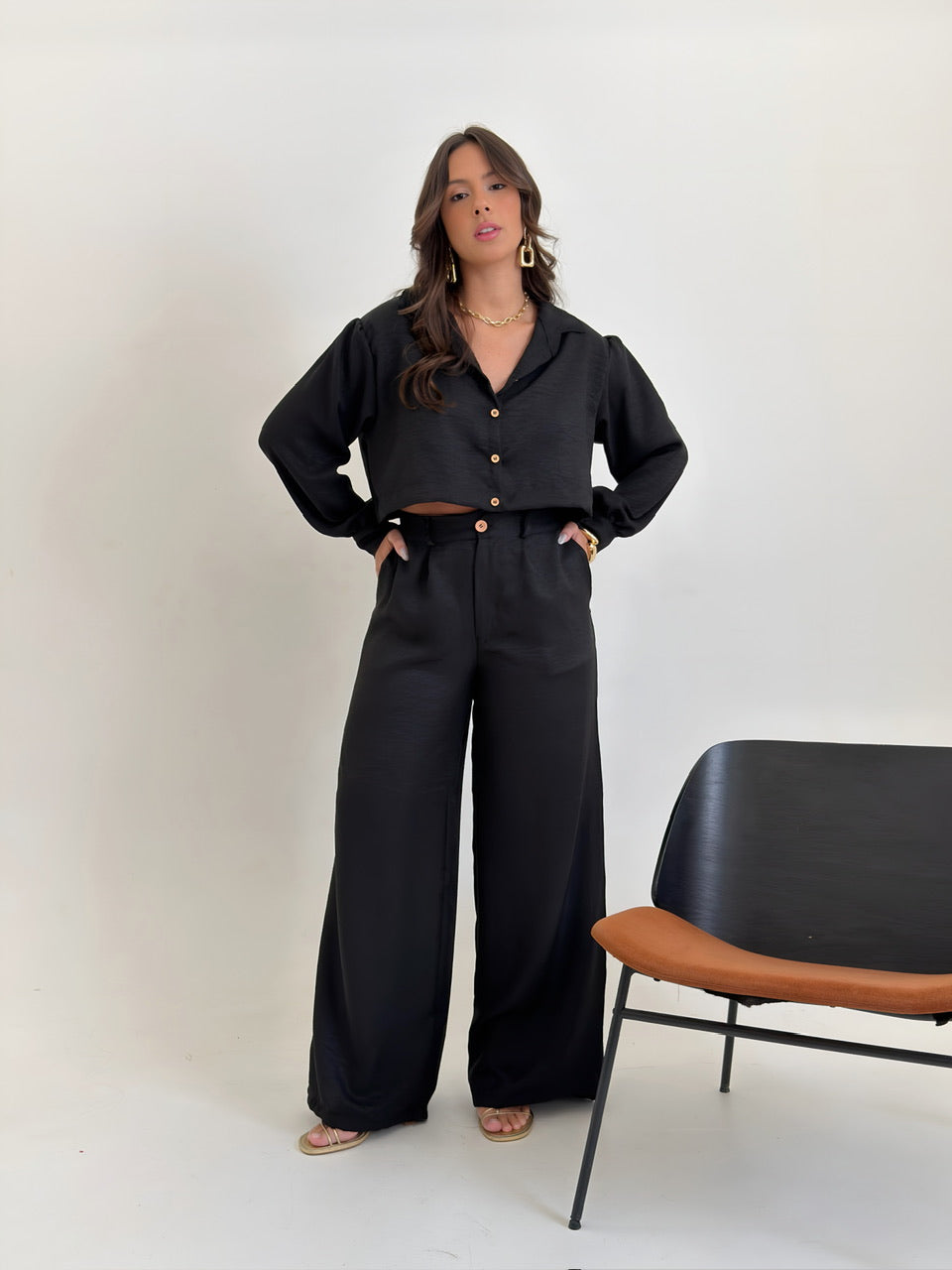 Calça Pantalona - PRETO