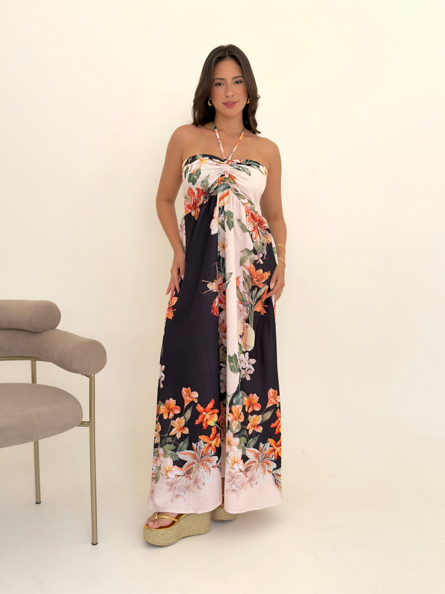 Vestido Claudia - Floral do mar