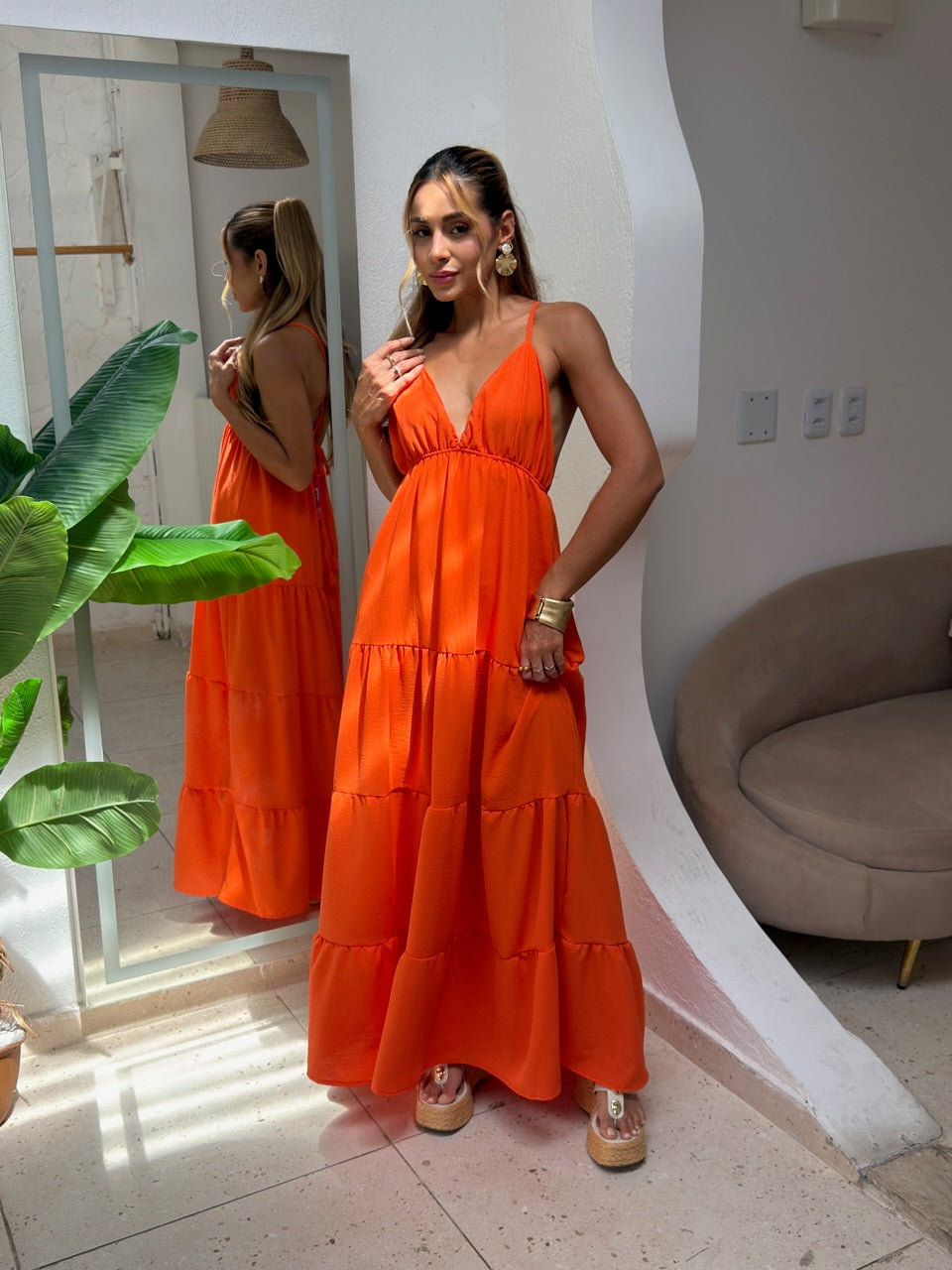 Vestido Sulamita - Laranja