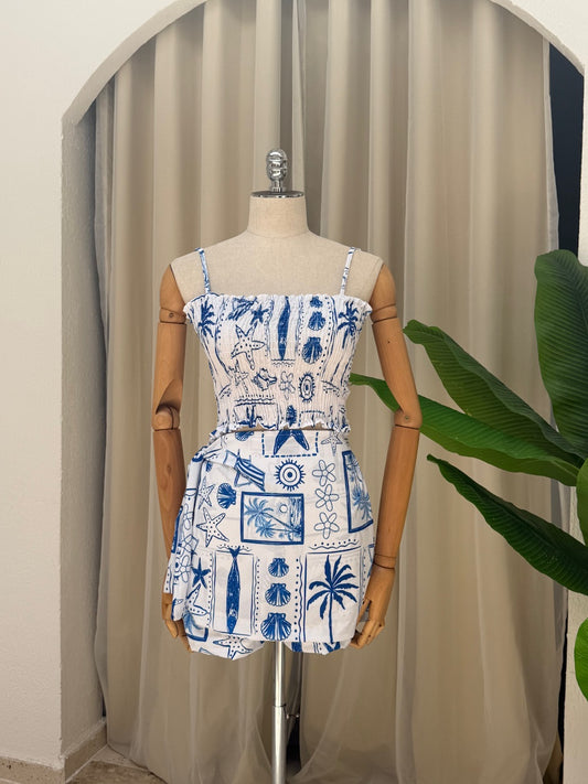 Short Saia Mia - Praia azul