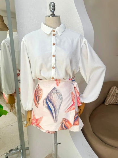 Short Saia Mia - Concha do mar