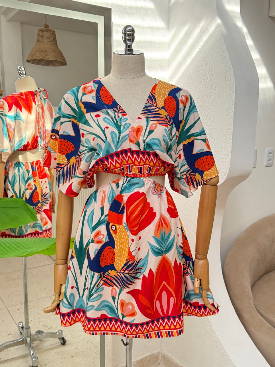 Vestido Savana - Barrado bege