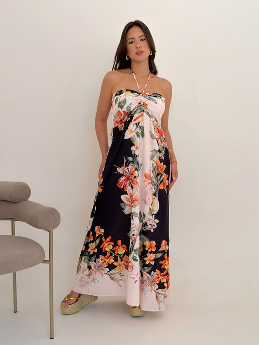 Vestido Claudia - Floral do mar