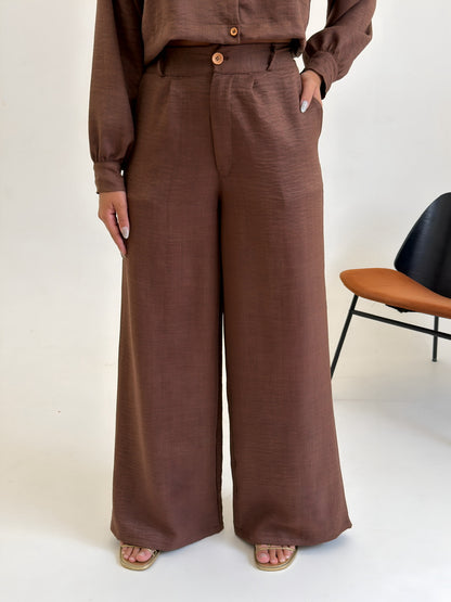 Calça Pantalona - MARROM