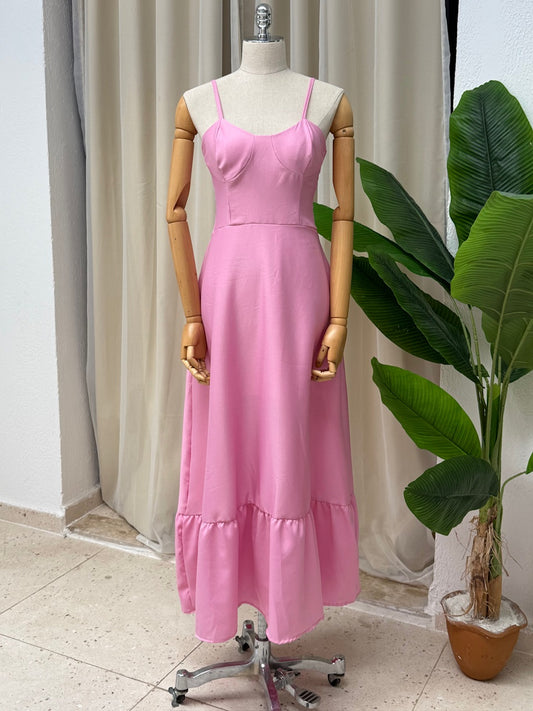 Vestido Tatiane - Rosa barbie