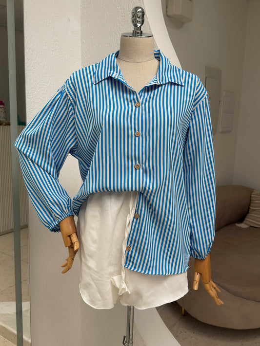 Camisa Bianca - Listra azul