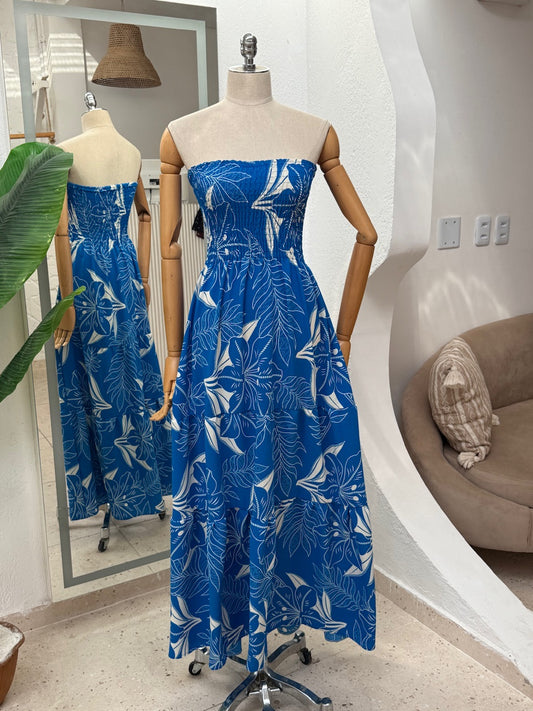 Vestido Isis - Floral azul