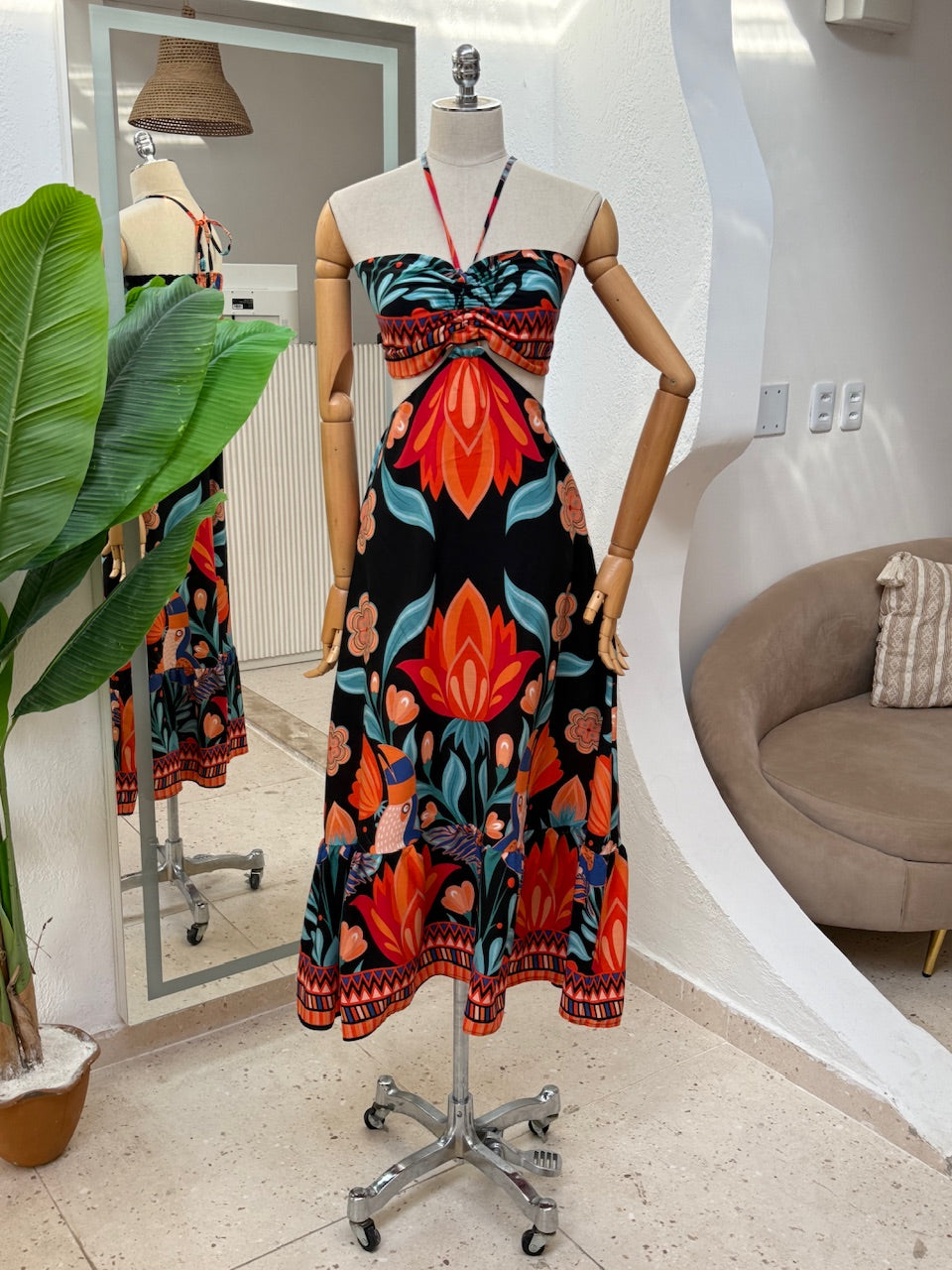 Vestido Agnes - Barrado preto