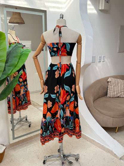 Vestido Agnes - Barrado preto