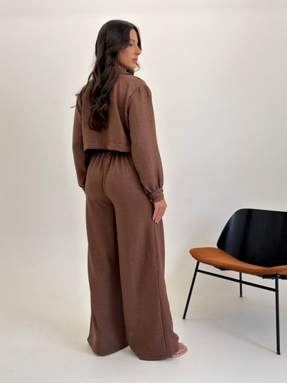 Calça Pantalona - MARROM