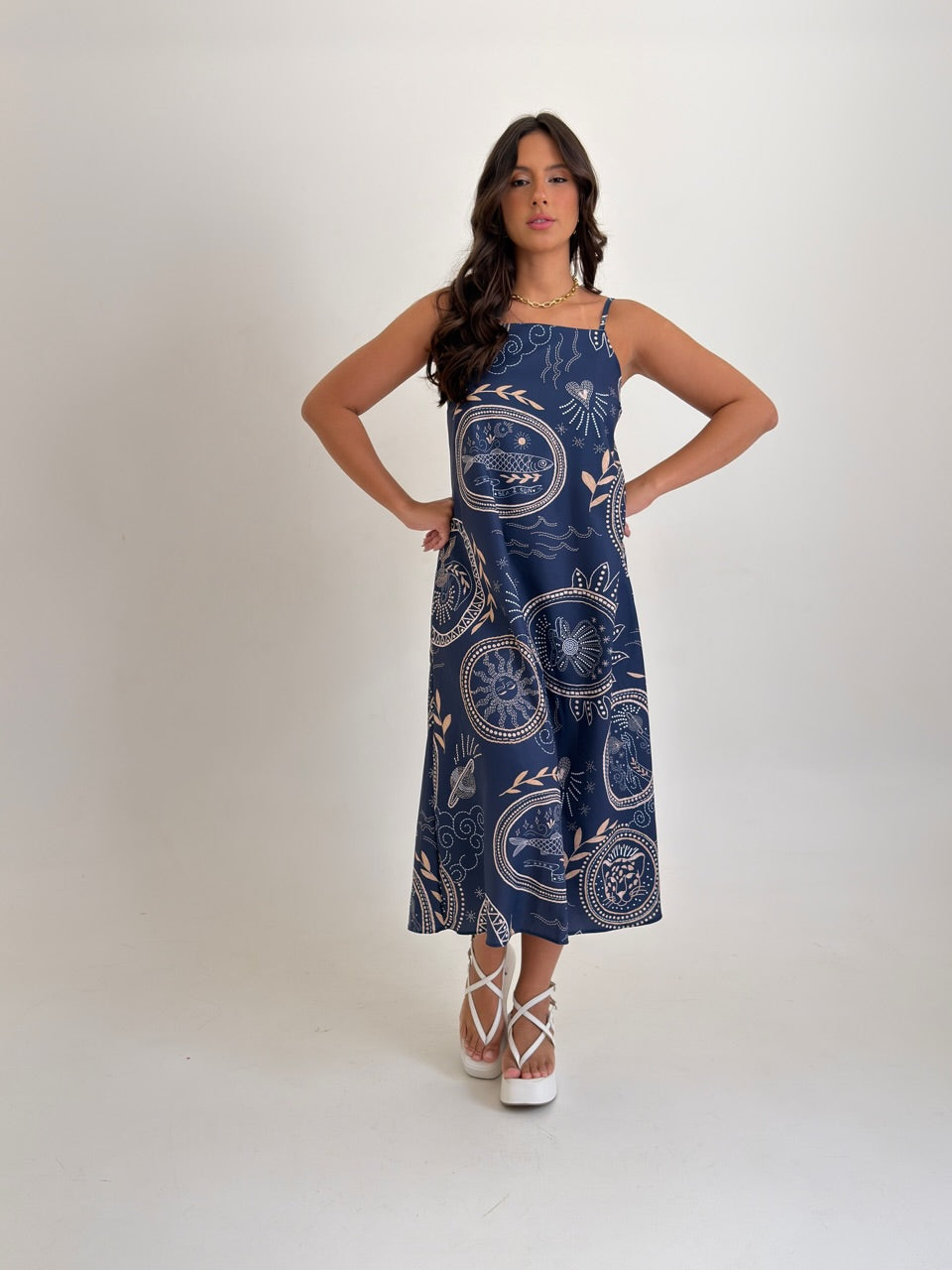 Vestido Rafaela - Azul marinho