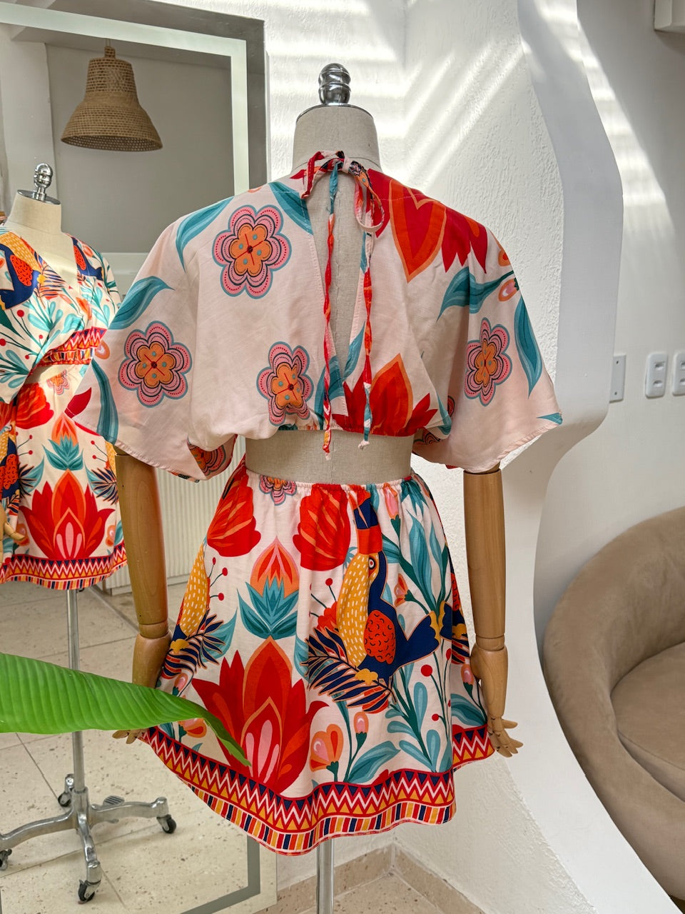 Vestido Savana - Barrado bege