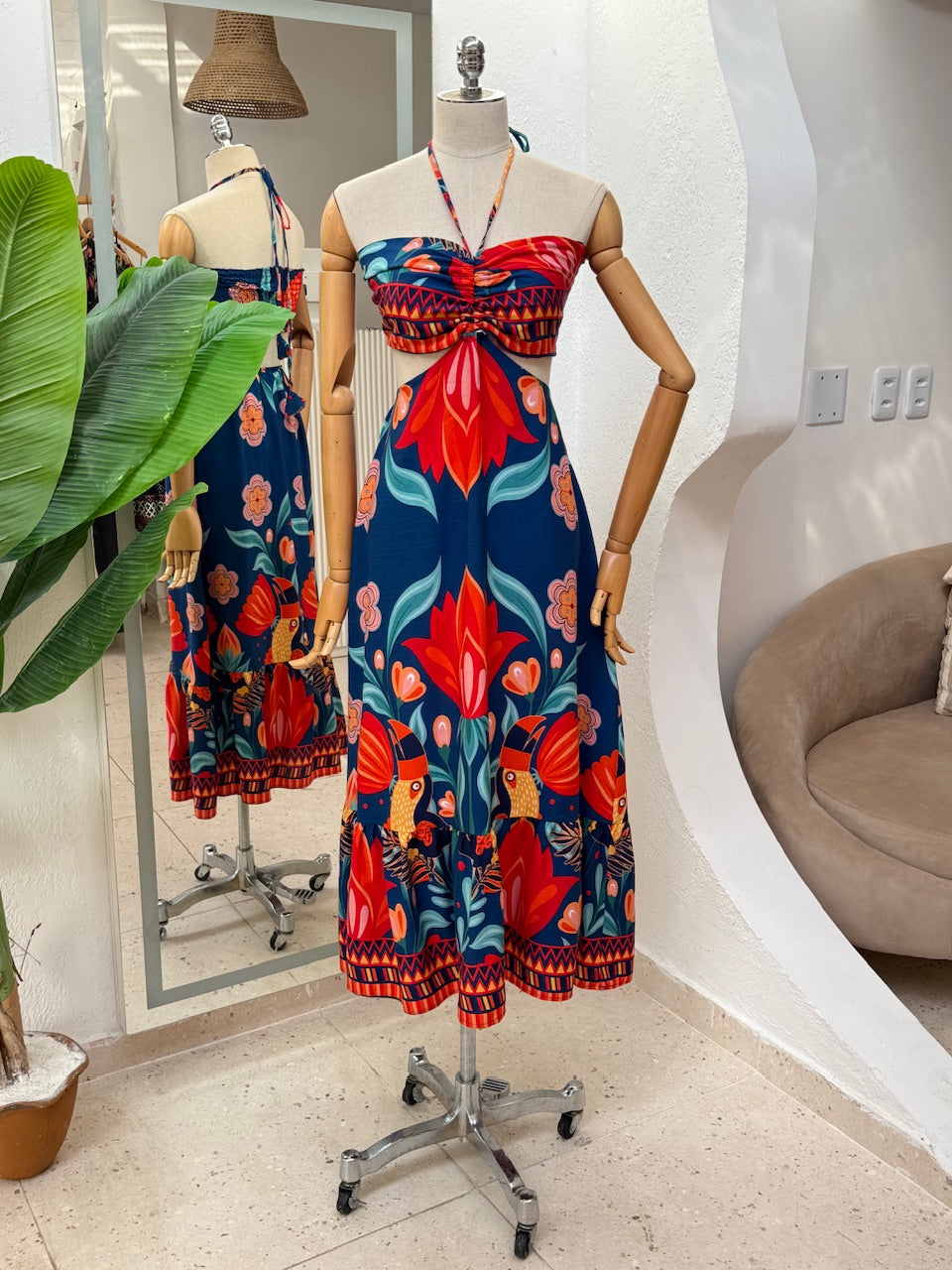 Vestido Agnes - Barrado azul