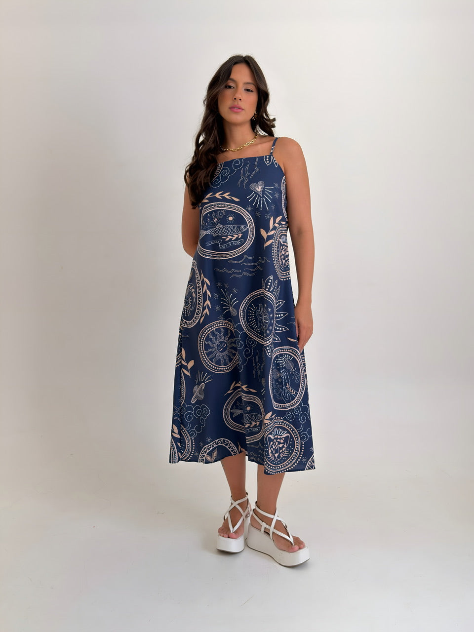 Vestido Rafaela - Azul marinho