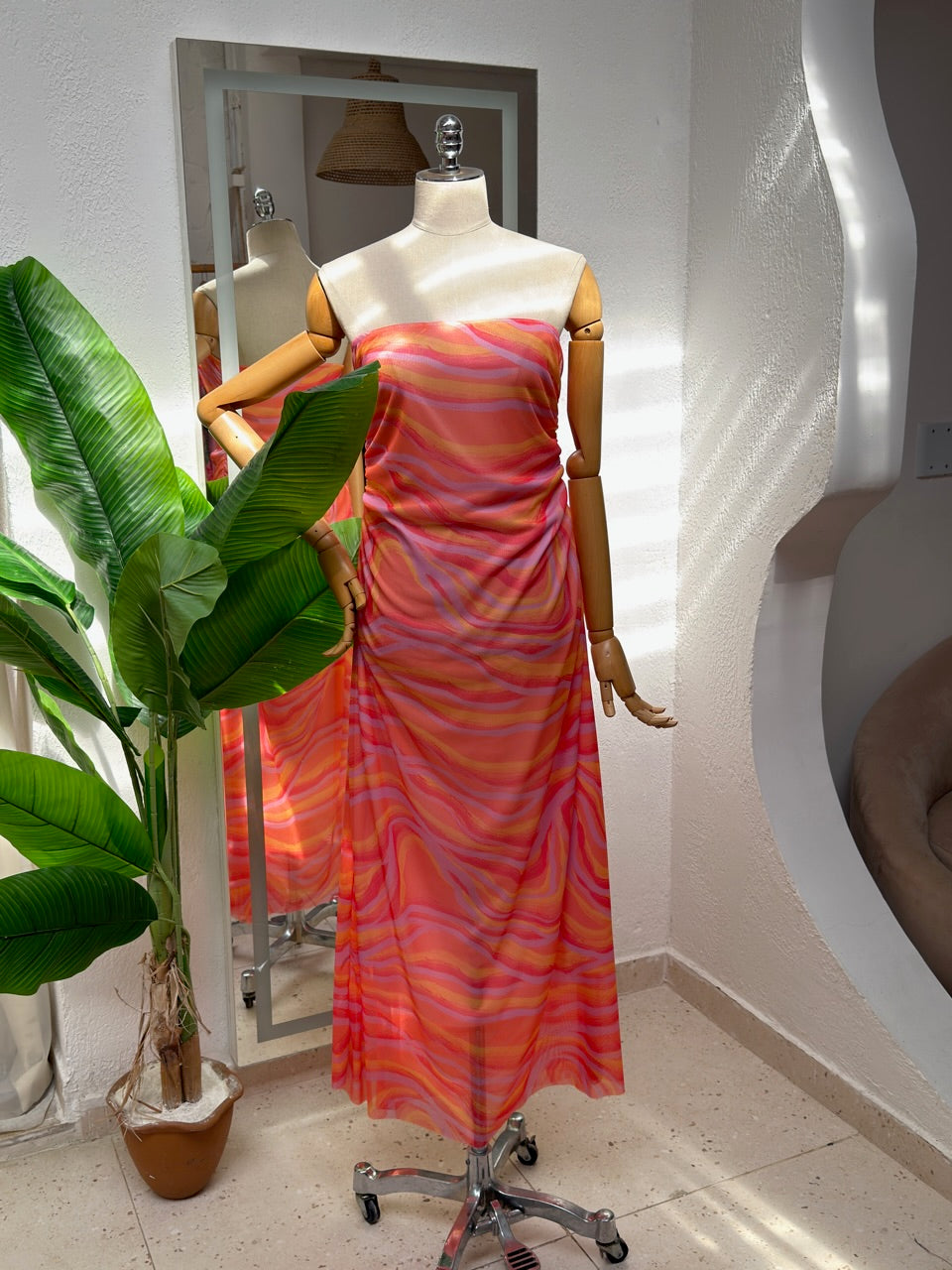 Vestido Valéria - Laranja Ondas