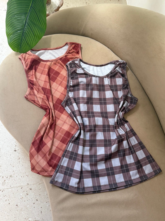 Blusa Regata -  Xadrez cores