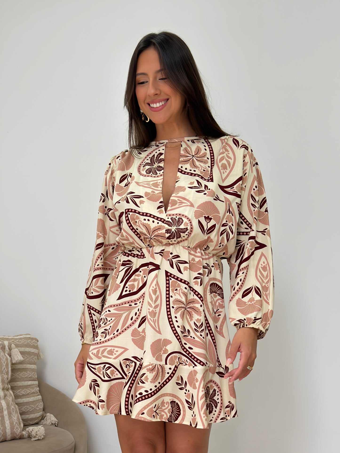 Vestido  Aline - Floral iris