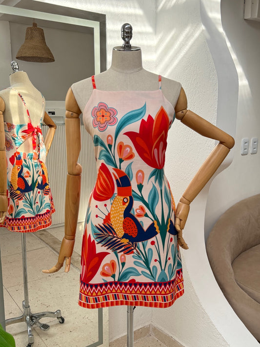 Vestido Juliana - Barrado bege