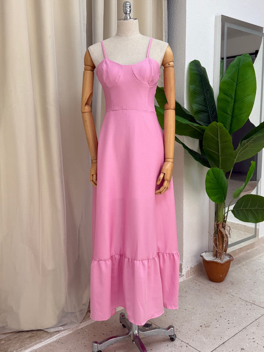 Vestido Tatiane - Rosa barbie