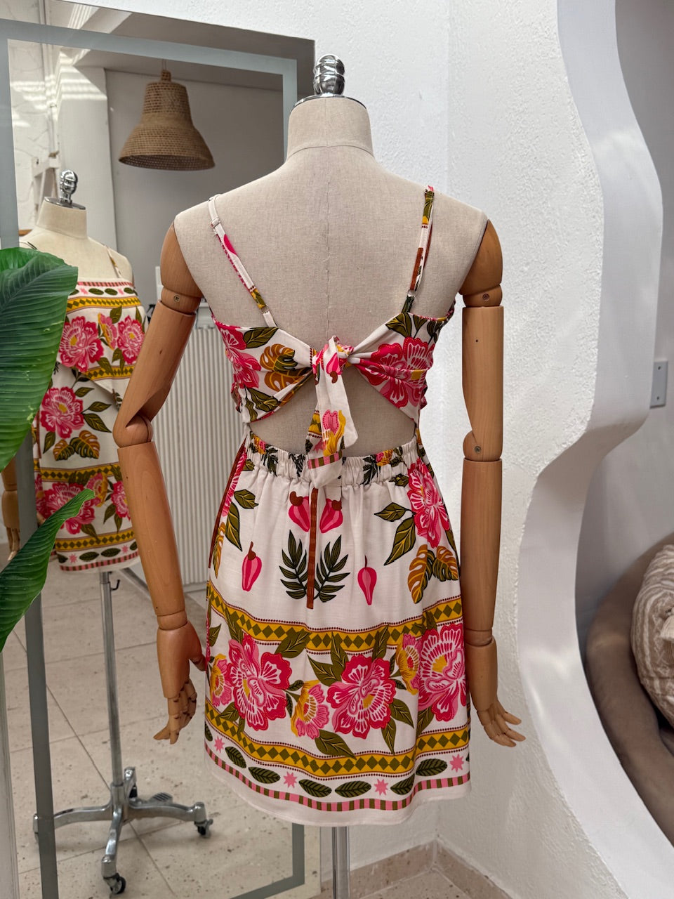 Vestido Mica - Floral branco