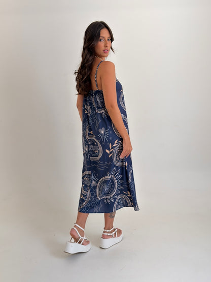 Vestido Rafaela - Azul marinho